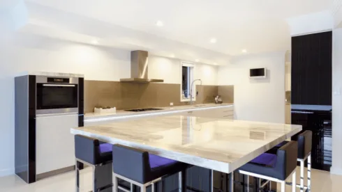 LED fixtures in kitchen