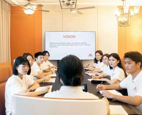 The company held a meeting to discuss the design of the lamps